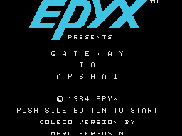 Gateway to Apshai title screen for Colecovision